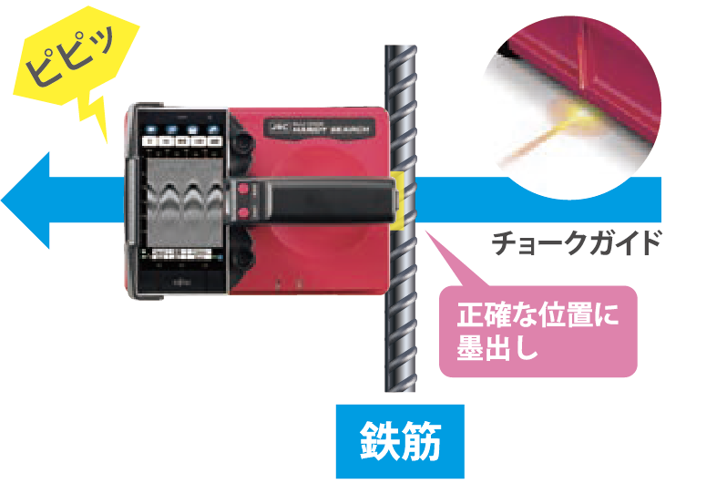 ADSPIRE 02の墨出し手順1・探査スタート