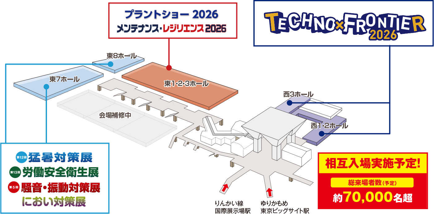メンテナンス・レジリエンス TOKYO 2026 会場全体図とKGSブースの大まかな位置